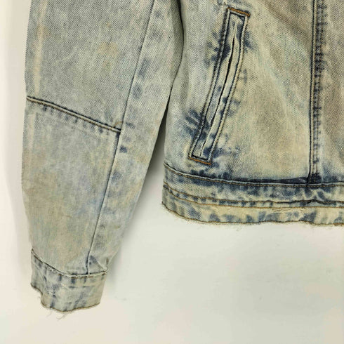 ザラ ZARA Trafaluc ウォッシュドデニムライダースジャケット レディース import:S