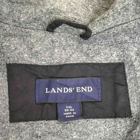 ランズエンド LANDS END ロゴ刺繍 スタンドカラー 裏フリース ジップアップジャケット メンズ JPN:XXL