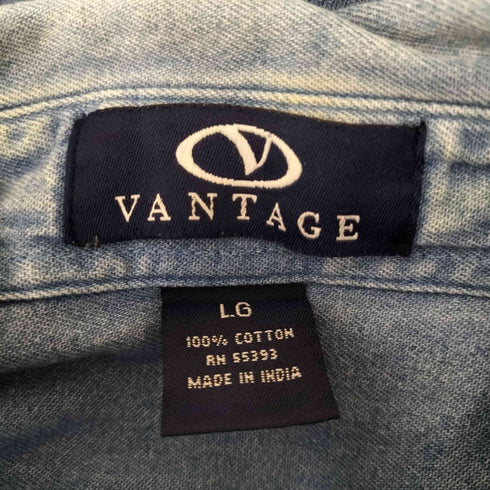 VANTAGE ワッペン刺繍 L/S デニムシャツ メンズ JPN:L
