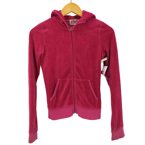 ジューシークチュール JUICY COUTURE ラインストーン付き ベロア ジップパーカー Y2K レディース P