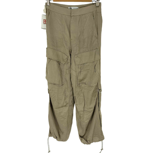 ザラ ZARA フルイドカーゴパンツ サテンカーゴパンツ レディース JPN:XS