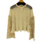 Acka. 長袖 メッシュ レース トップス レディース FREE