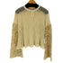Acka. 長袖 メッシュ レース トップス レディース FREE