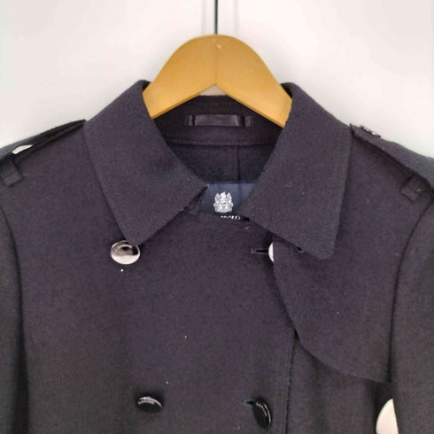 アクアスキュータム AQUASCUTUM lanificio campore社 ダブルボタン ウール100 ピーコート レディース UK:10