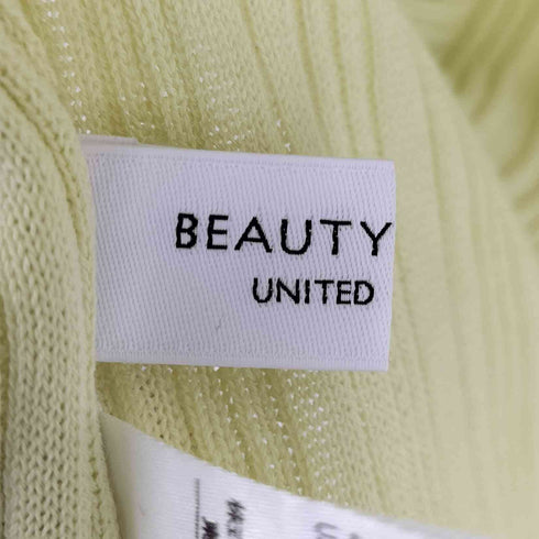 ビューティーアンドユースユナイテッドアローズ BEAUTY & YOUTH UNITED ARROWS BY ランダムリブ5分袖ニット -ウォッシャブル-о レディース FREE