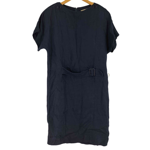 ピエールカルダン pierre cardin リネン100% ベルトデザイン ワンピース レディース JPN:7号