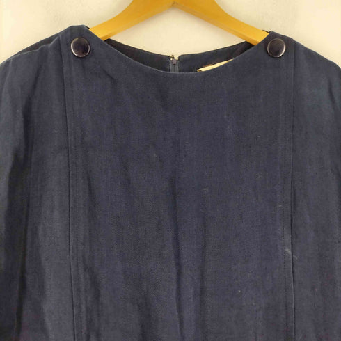 ピエールカルダン pierre cardin リネン100% ベルトデザイン ワンピース レディース JPN:7号