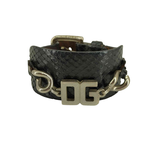 ドルチェアンドガッバーナ DOLCE&GABBANA DGロゴ クロコ型押し ブレスレット メンズ