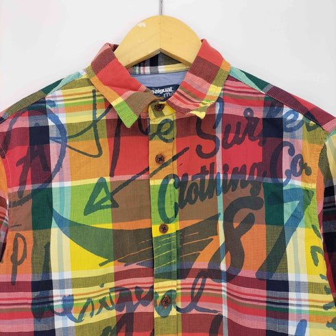 デシグアル Desigual 総柄 マルチカラー チェックシャツ メンズ import:S