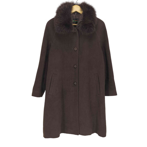 AD GROUP angola fox fur ヨコ糸アンゴラ100% フォックスファーステンカラーコート レディース M-L