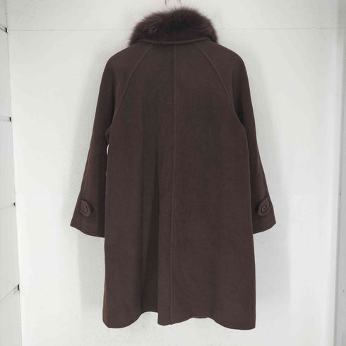 AD GROUP angola fox fur ヨコ糸アンゴラ100% フォックスファーステンカラーコート レディース M-L