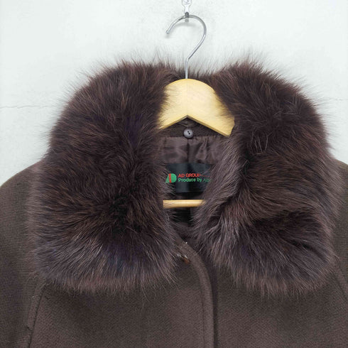 AD GROUP angola fox fur ヨコ糸アンゴラ100% フォックスファーステンカラーコート レディース M-L