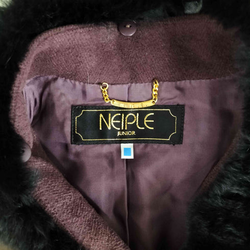 NEIPLE angola fur アンゴラ混 ラビットファー 比翼ステンカラーコート レディース JPN:L