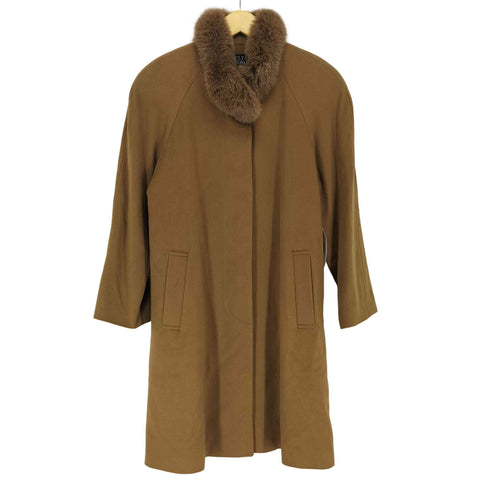 BELTA BUONO cashmere fur カシミヤ100% ファー付き 比翼ロングコート レディース JPN:9号