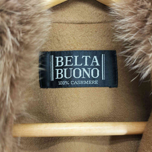 BELTA BUONO cashmere fur カシミヤ100% ファー付き 比翼ロングコート レディース JPN:9号