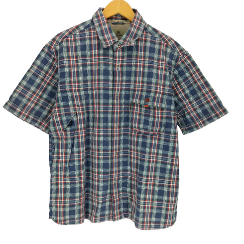 POSH BOY ポッシュボーイ スナップボタン ギミック チェック 半袖 シャツ メンズ L