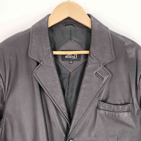 SUITSELECT21 ラムレザー 3B シングルブレスト テーラードジャケット メンズ LL