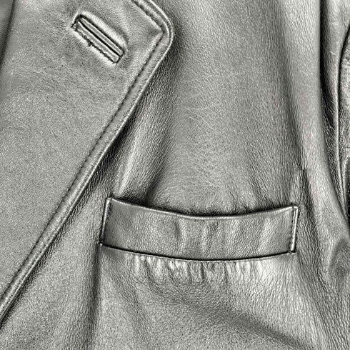 SUITSELECT21 ラムレザー 3B シングルブレスト テーラードジャケット メンズ LL