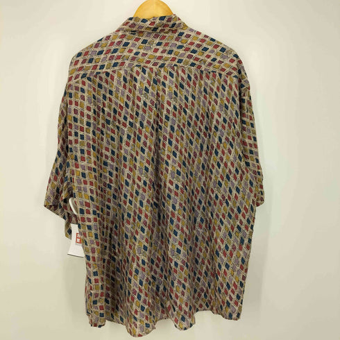 ブルーノ BRUNO イタリア製 ジオメトリックパターン S/S シルクシャツ メンズ import:XL