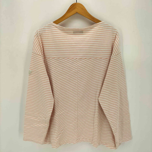 フォーサムワン FORSOMEONE 日本製 革パッチ ボーダー クルーネック L/S シャツ レディース EUR:48