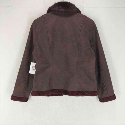 Sizle Seed ラビットファー ペイズリー柄 フェイクムートンジャケット レディース JPN:9号
