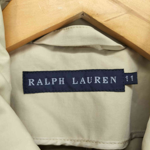 ラルフローレン RALPH LAUREN 比翼ボタン ステンカラー ナイロン トレンチコート レディース JPN:11号
