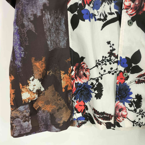 ケーエムケージャパンブランド KMK JAPAN BRAND 花柄 ドッキング 開襟 オープンカラー S/S シャツ メンズ JPN:L