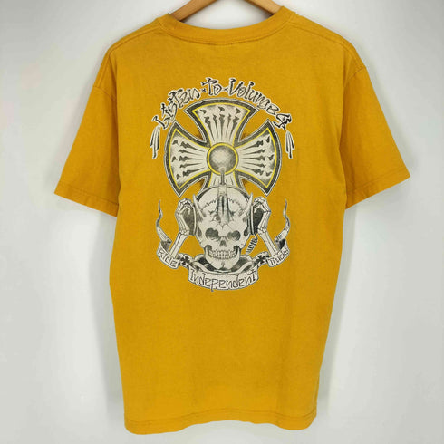 インディペンデント INDEPENDENT 00S MHSボディ Listen To Volume 4 Cross Gold Multi スカル アイアンクロス 両面プリント Tシャツ メンズ import:M