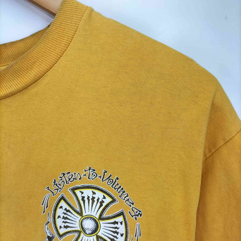 インディペンデント INDEPENDENT 00S MHSボディ Listen To Volume 4 Cross Gold Multi スカル アイアンクロス 両面プリント Tシャツ メンズ import:M