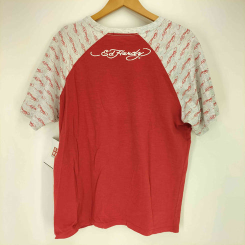 エドハーディー Ed Hardy 袖ロゴ ポケット ラグラン Tシャツ メンズ JPN:L