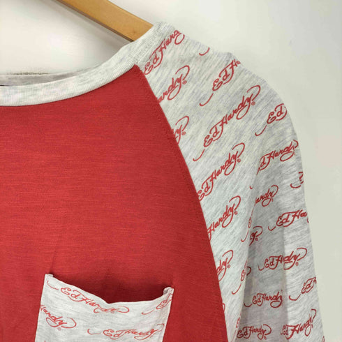 エドハーディー Ed Hardy 袖ロゴ ポケット ラグラン Tシャツ メンズ JPN:L