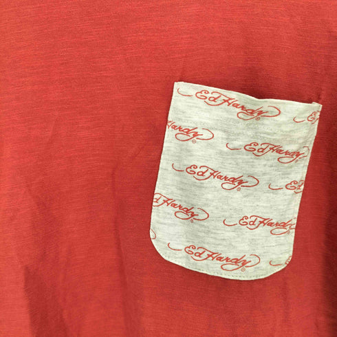 エドハーディー Ed Hardy 袖ロゴ ポケット ラグラン Tシャツ メンズ JPN:L