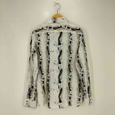 growth in the attic 花柄 ラインストーンボタン 開襟 オープンカラー L/S シャツ メンズ LL