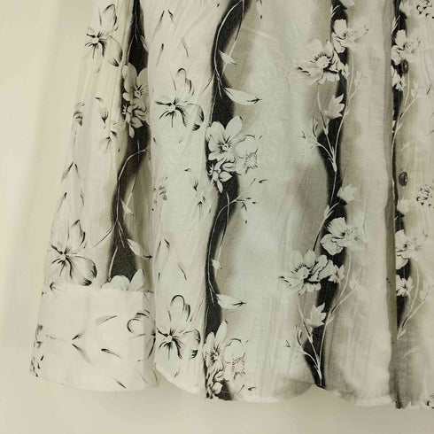 growth in the attic 花柄 ラインストーンボタン 開襟 オープンカラー L/S シャツ メンズ LL