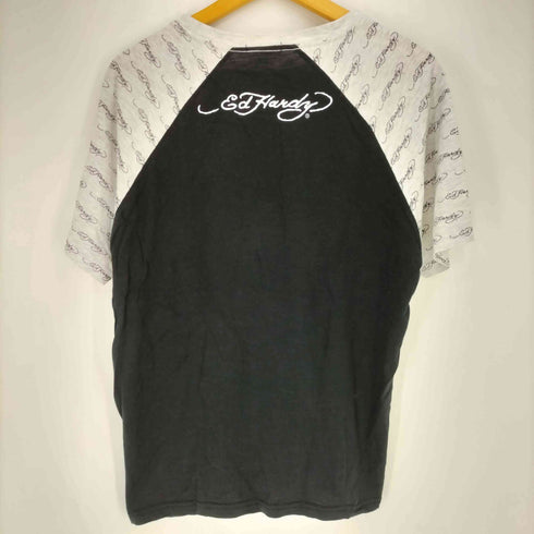 エドハーディー Ed Hardy 袖ロゴ ポケット ラグラン Tシャツ メンズ JPN:L