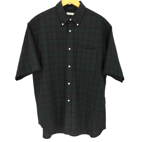 ビューティーアンドユースユナイテッドアローズ BEAUTY & YOUTH UNITED ARROWS シアサッカー ボタンダウン 半袖シャツ ブラックウォッチ メンズ JPN:L