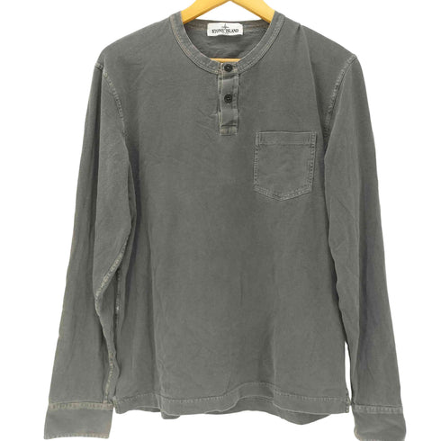 ストーンアイランド STONE ISLAND MADE IN ITALY イタリア製 ピグメントダイ ヘンリーネック L/S カットソー Tシャツ メンズ import:L