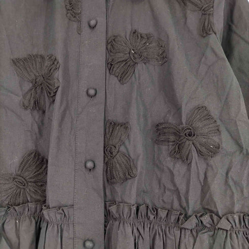 KIRIKOMI nuno PR0_N5034_i shirt フラワーモチーフレース刺繍 丸襟 シャツ レディース FREE