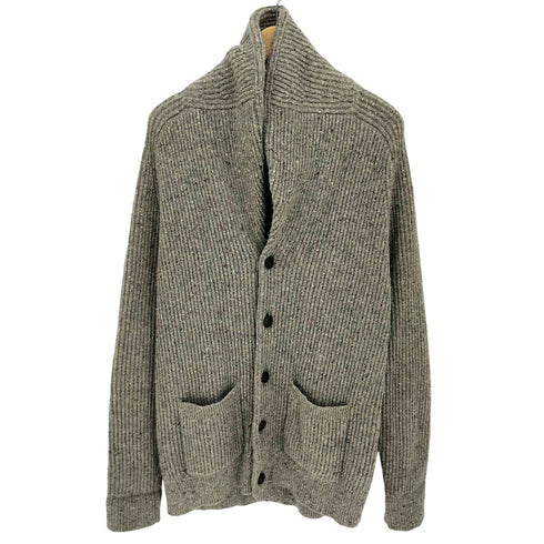 ブルックスブラザーズ BROOKS BROTHERS ホースボタン ネップ ショールカラー ウール カーディガン レディース import:L