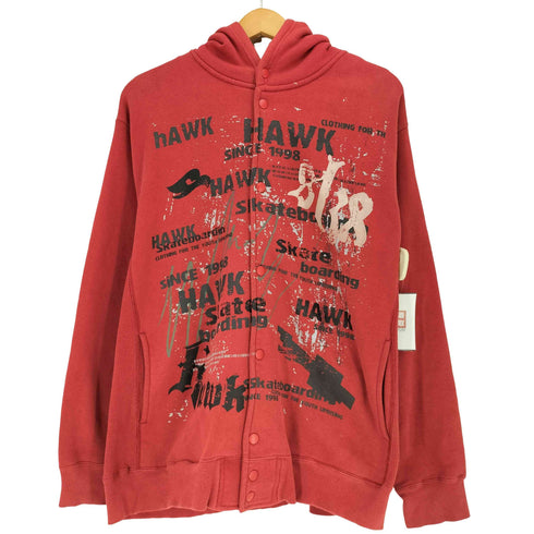 TONY HAWK 00S プリント スウェット フーデッドカーディガン メンズ import:M