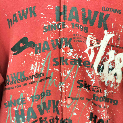 TONY HAWK 00S プリント スウェット フーデッドカーディガン メンズ import:M