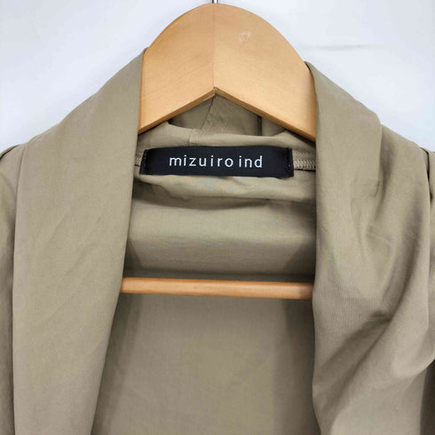ミズイロインド mizuiro ind コットンポリ ボタンレスコート レディース