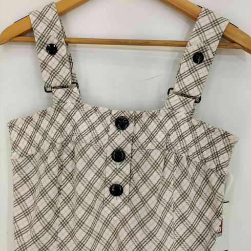 バーバリーブルーレーベル BURBERRY BLUE LABEL ノバチェック エクエストリアン ナイト刺繍 ウエストリボン ショーツ サロペット レディース JPN:36