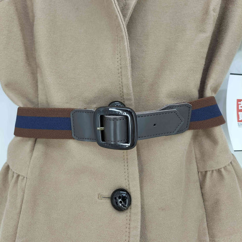 バーバリーブルーレーベル BURBERRY BLUE LABEL スリーブ 裾フリル ウエストベルト付き 七分袖 テーラードジャケット レディース EUR:38