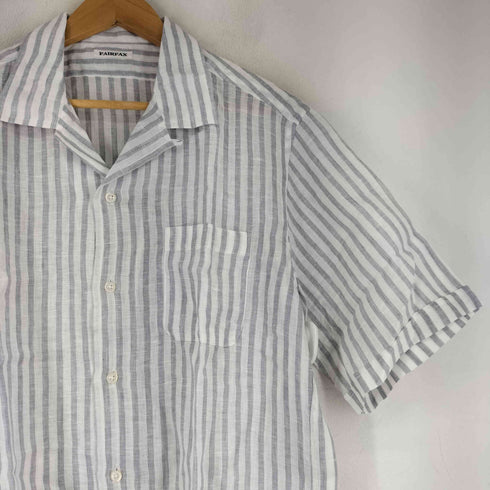 フェアファクス FAIRFAX S/S ストライプ 開襟 リネンシャツ メンズ JPN:L
