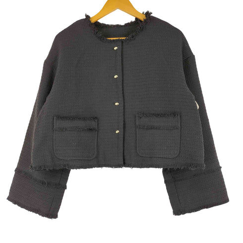 ルエレ Louere ノーカラー ツイード ジャケット レディース JPN:S