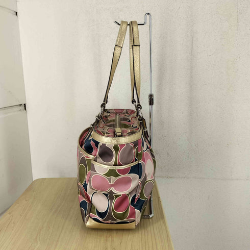 コーチ COACH マルチカラー シグネチャー トート バッグ ハンドバッグ multicolor signature tote bag hand bag レディース
