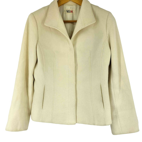 V.O.M ANGORA&WOOL アンゴラ混 スタンドカラー 比翼ボタン ジャケット レディース JPN:38