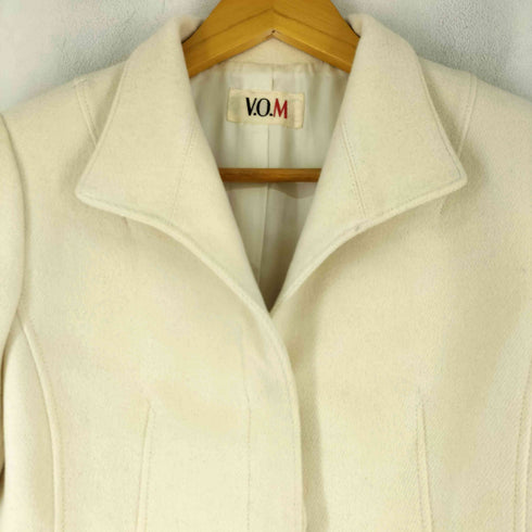 V.O.M ANGORA&WOOL アンゴラ混 スタンドカラー 比翼ボタン ジャケット レディース JPN:38