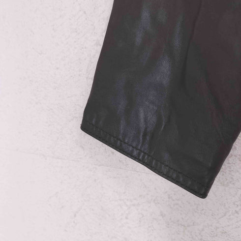 スピックアンドスパン Spick and Span lamb leather ラムレザーノーカラージャケット レディース 36